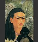 Frida Kahlo Canvas Paintings - Fulang Chang and I